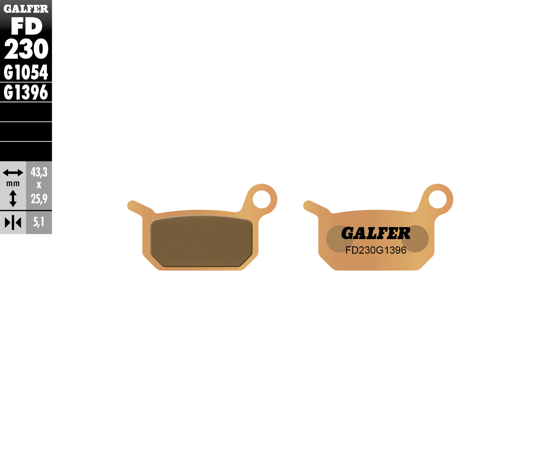 Galfer Bremsbeläge Kh325 Sintermetall (gold) Offroad Ktm Sx50/65 Hinterrad