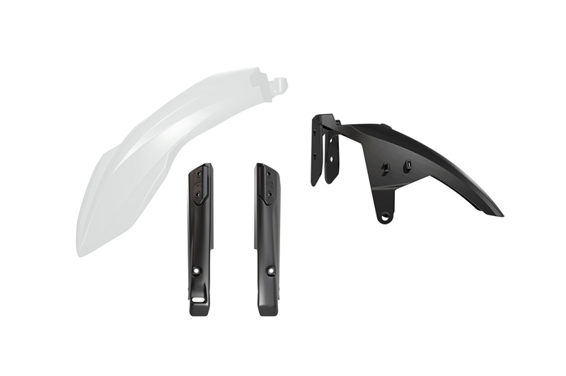 Racetech (rtech) 2024/12 Komplettes Vorderradkotflügel Mit Teleskop-schutzbügeln (stoßdämpfern) Yamaha T7 Tenere 700 '19-'24 Farbe Weiß/schwarz