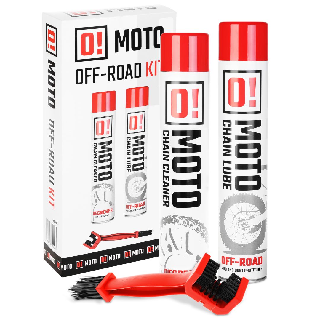 Omoto Off Road Kettenpflege Und -schutz Kettenreinigungs- Und Schmierungsset 2+1 Set Mit Bürste (2 X 750ml) (omoto) (ole-020)