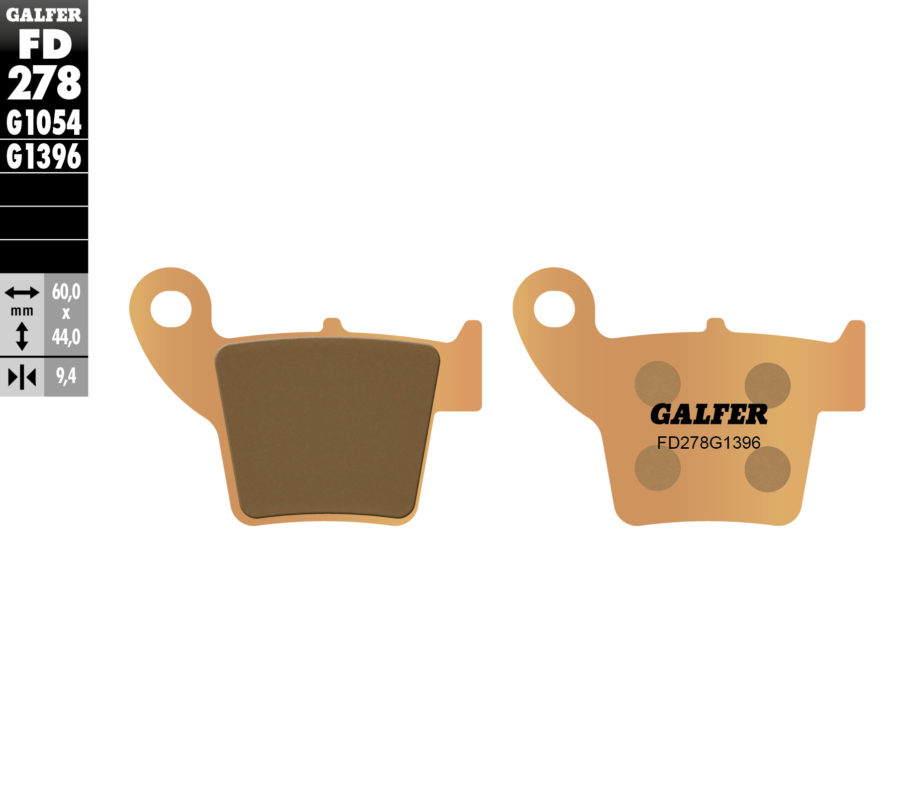 Galfer Bremsbeläge Kh346 Sintermetall (gold) Offroad