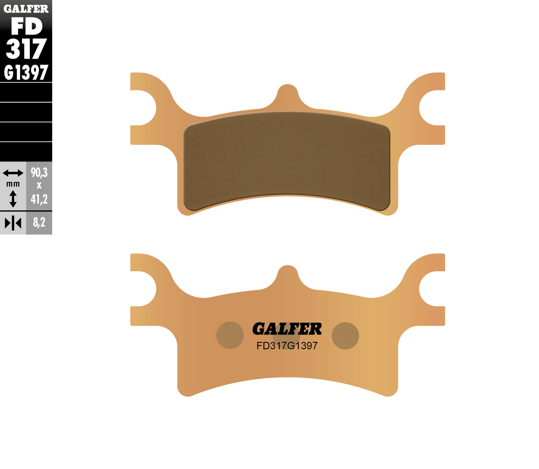 Galfer Bremsbeläge Kh314 Sintermetall Hinten (gold) Atv Polaris 325/330/400/450/500/700/800