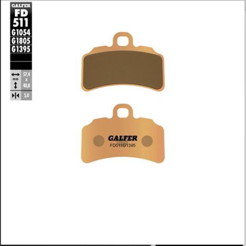 Galfer Bremsbeläge Sintermetall (gold) Beta Evo 125 / 250 / 300 '17-'23, Gas Gas Trial Gp 125 / 250 / 280 / 300 '19-, Txt 125 / 250 / 280 / 300 '19-, Sherco 300 St '21-, Montesa Cota 260 / 300 '18- (v
