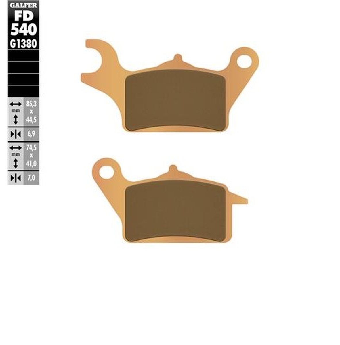 Galfer Bremsbeläge Kh708 Sintermetall (gold) Für Scooter Vorne Honda Dio 110 '15- Vision 110 '19-'23 Suzuki Address 125 '21-'23 Uh 125 Burgman '22-'23