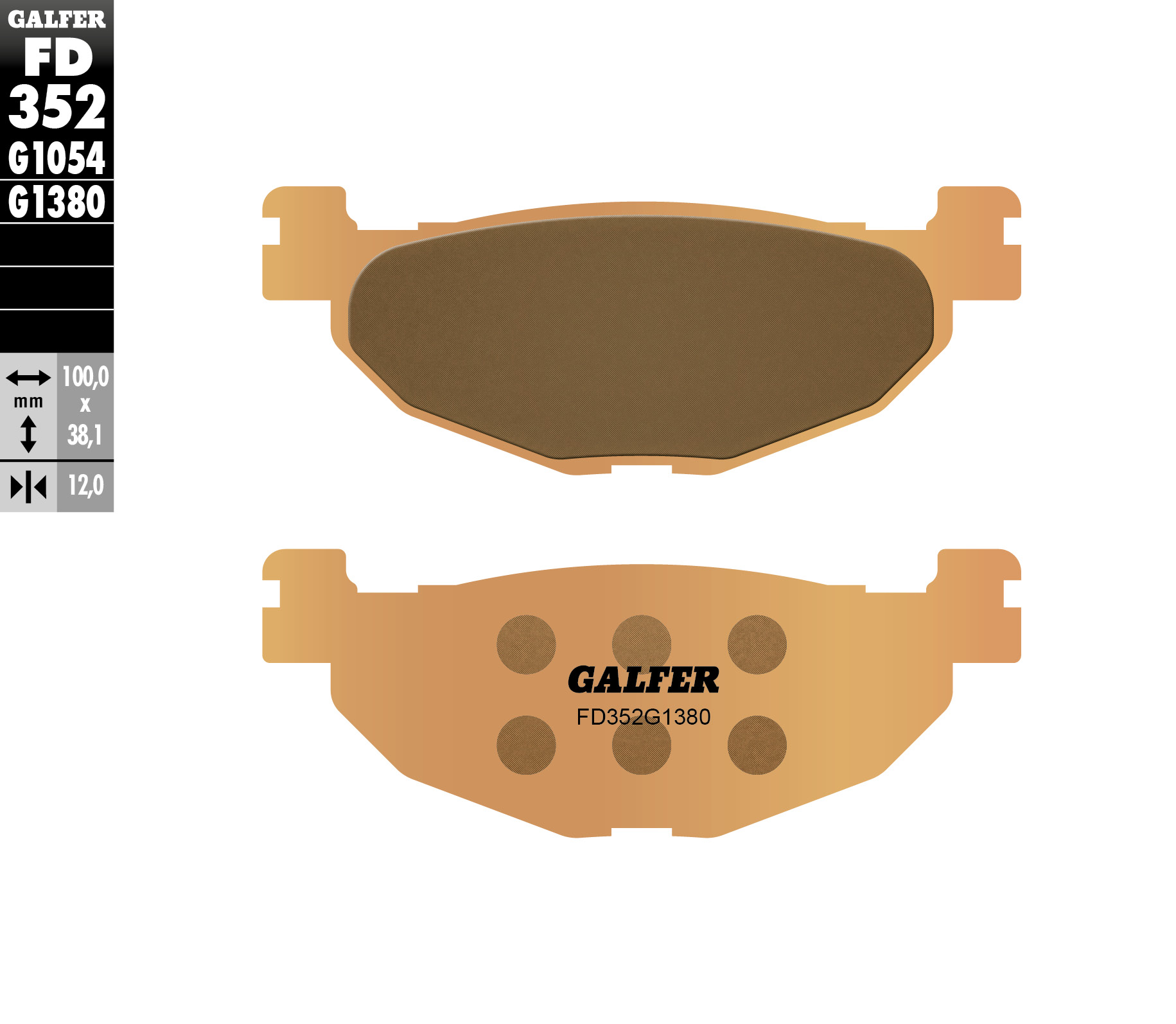 Galfer Bremsbeläge Kh408 Sintermetall (gold) Scooter
