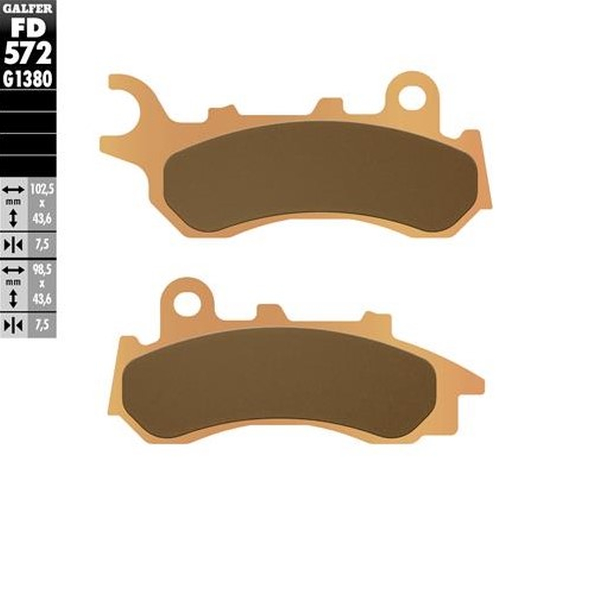 Galfer Kh723 Gesinterte, Goldfarbene Bremsbeläge Aus Metall Für Roller