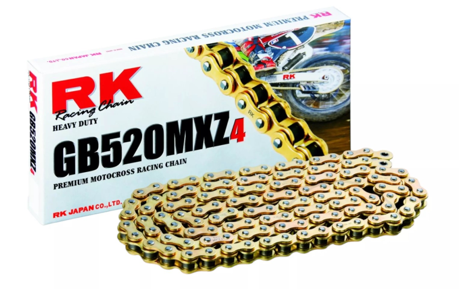 Rk Antriebskette (motocross) 420mxz4-140 Glieder (cl) Inklusive, Farbe Gold (kapazität: Bis Zu 150 Cm³) (22,2 Kn)