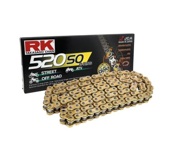 Rk Antriebskette 520so-120 (o-ring) Mit Öse (clf) Inklusive, Goldfarben (kapazität: Bis Zu 400 Cm³) (30,5 Kn)