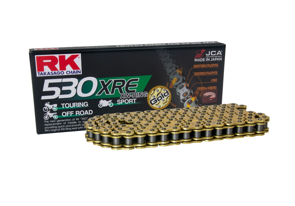 Rk Antriebskette Gb530xre-108 (xw-ring) Mit Öse (clf), Goldfarben, Inklusive (tragfähigkeit: Bis Zu 1400 Ccm) (44 Kn)