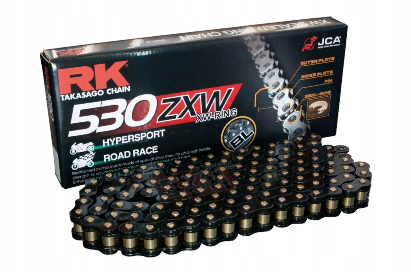 Rk Antriebskette Bl530zxw-118 (xw-ring) Mit Öse (clf), Farbe Schwarz, Inklusive (tragfähigkeit: Bis Zu 1400 Ccm) (44 Kn)