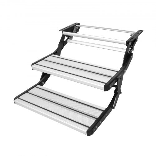 Wohnmobil-stufen, 2-stufig, Einziehbare Wohnmobil-treppe, Faltbar, 200 Kg Tragkraft, Stufen Aus Aluminiumlegierung, Verdickte Stahlplatte, Rutschfeste Stufen Für Sicheres Ein- Und Aussteigen