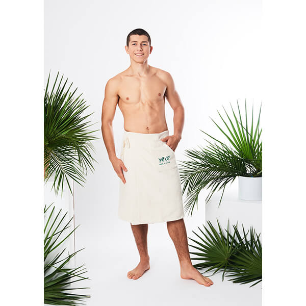 Frottee-kilt Mit Tasche, Gebunden, Oeko-tex® Yeye Made In Nature, Größe L/xl, Ecru
