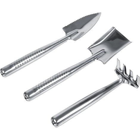 3-teiliges Mini-garten-set, Pflanztopf-werkzeuge, Kleine Schaufel, Rechen, Gartenarbeit, Kinderspielzeug, Geschenk Für Sukkulenten, Kakteen, Zimmerpflanzen, Miniaturpflanzen (edelstahl)