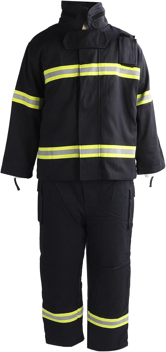Feuerbeständiger 4-lagiger Wärmeisolierender Sicherheitsanzug Mit Reflektierendem Streifen Für Bessere Sichtbarkeit Für Arbeiter, Marineblau