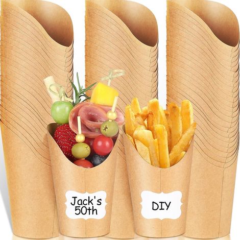 100 Einweg-chipsbecher, 360 Ml Kraftpapier-chipsbecher, Einweg-partybecher Zum Mitnehmen Für Wurstwaren, Snacks, Waffeln, Popcorn, Sandwiches, Desserts, Eiscreme