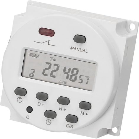 Programmierbarer Digitaltimer, Lcd-bildschirm, 16 Unabhängige Ein-/ausschaltprogramme Für Lampen, Ventilatoren Und Verschiedene Elektrische Geräte (12 V)