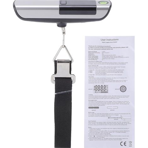 Digitale Hängegepäckwaage. Präzise, Tragbare Digitalwaage Bis 50 Kg (110 Lb) Für Reisende Und Zuhause. Material: Edelstahl (gebürstete Edelstahlplatte).