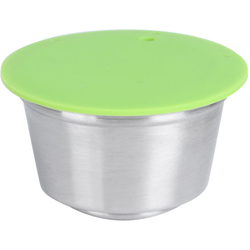 Nachfüllbare Edelstahl-kaffeemaschinenkapsel, Wiederverwendbarer Pad, Wiederverwendbarer Deckel, Umweltfreundlich (grün)