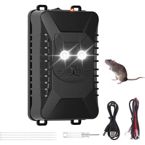Ultraschall-mäuse- Und Rattenabwehrgerät Für Autos, 12 V, Mit Blinklicht, Nagetierabwehr Für Autos, Anti-nagetier-auto, Ultraschall-katzenabwehrgerät Für Den Außenbereich, Leistungsstarkes Rattenabweh