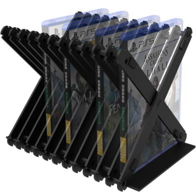 Geekria Discs Aufbewahrungsbox-turm, Faltbarer Ps5-spielekarten-disc-halter, Disc-halter-ständer, Kompatibel Mit Ps4/ps5/nintendo Switch/xbox Series/xbox Noe/cd/dvd/film-discs