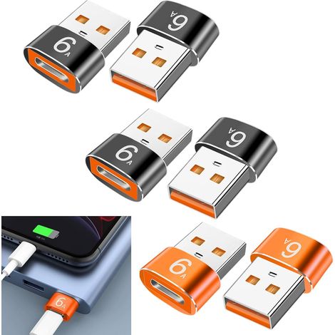 6-teiliges Usb-auf-usb-c-adapterset – Usb-c-buchse Auf Usb-a-stecker – Schnellladen Und Datensynchronisierung, Kompatibel Mit Iphone 16, 15, 14, 13 Plus, Pro Max, Macbook, Ipad Air, Galaxy S25