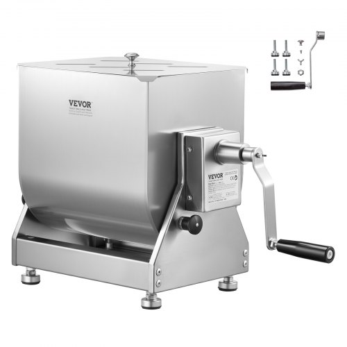 Manueller Fleischmischer 30 L Fleischverarbeitungsgerät Mit Kippbehälter (maximales Mischen Von 20,4 Kg Fleisch), Fleischmischer Wurstmischer Mit Untersetzungsgetriebe, Handmixer Für Hackfleisch