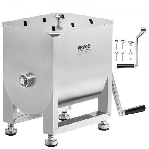 Manueller Gastro Fleischmischer 10 L Fleischverarbeitungsgerät (maximales Mischen Von 6,8 Kg Fleisch), Fleischmischer Aus Edelstahl, Wurstmischer Mit Deckel Und Griff, Handmixer Für Hackfleisch