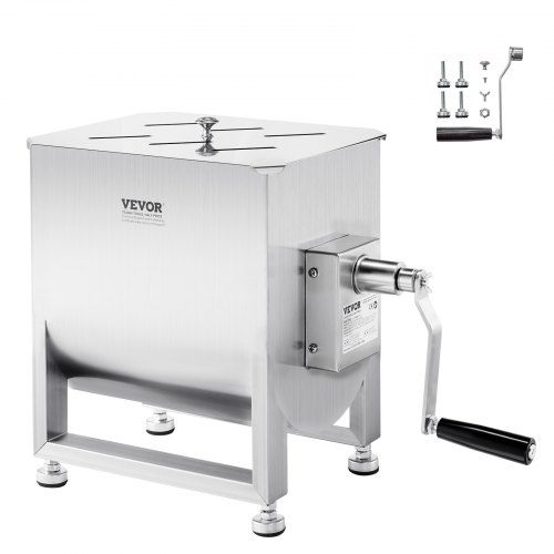 Manueller Fleischmischer Fleischverarbeitungsgerät (maximales Mischen Von 13,6 Kg Fleisch), Fleischmischer Aus Edelstahl, Wurstmischer Mit Untersetzungsgetriebe, Handmixer Für Hackfleisch