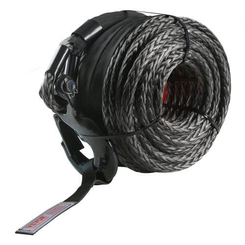Synthetisches Windenseil, 3/8 Zoll X 30,48 M, 12,02 T Synthetisches Windenleinen-kabelseil Mit Schutzhülle + Geschmiedetem Windenhaken + Zugband, Universell Passend Für Suv, Großes Geländefah