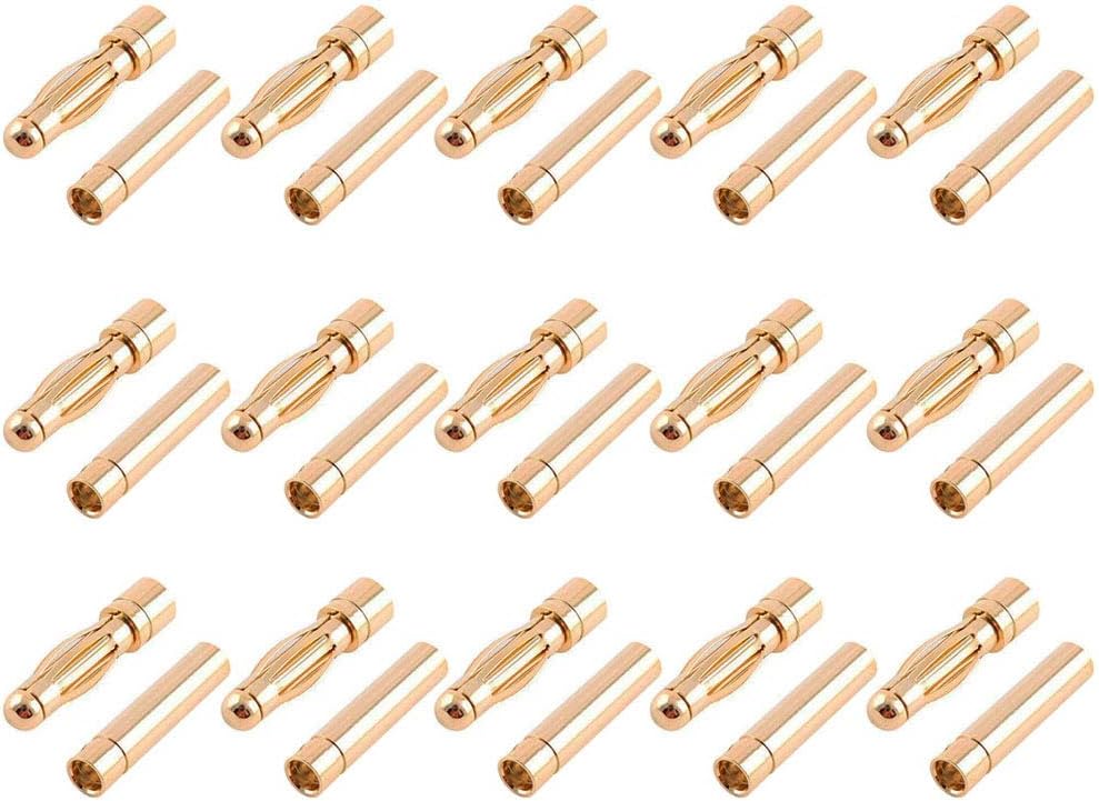 15 Paar 4-mm-vergoldete Steckverbinder (bananenstecker, 4,0 Mm) Als Ersatz Für Rc-lipo-akkus