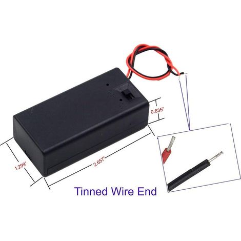 6-teilige Aufbewahrungsbox Für 9-v-batterien Mit Ein-/ausschalter Und Deckel, 6er-packung 9-v-batterieanschlusskabelhalter, Schnappanschlusskabel, Typ I