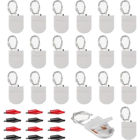 20er-pack Batteriehalter Für Cr2032 3v-knopfzellenbatterien, Knopfzellenbatteriehalter, Cr2032 1 X 3v-knopfzellenbatterie Mit Ein-/ausschalter, Weiß