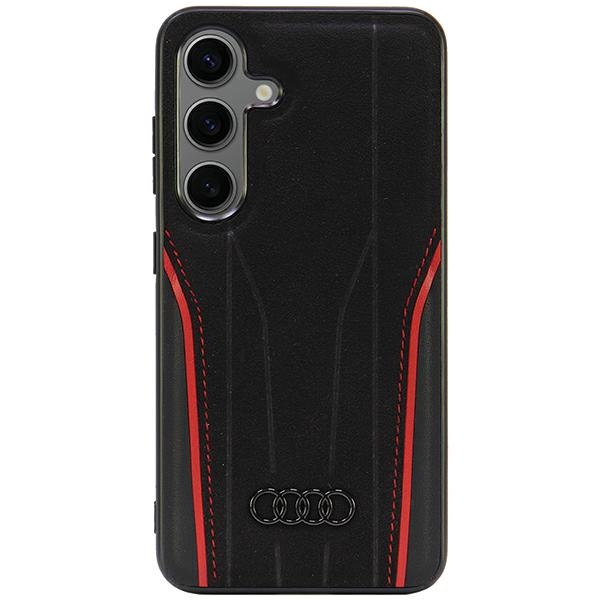 Samsung Galaxy S24 Audi Leder Magsafe Hülle Schwarz Und Rot