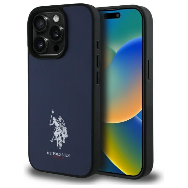 Iphone 15 Pro Max Us Polo Lederhülle, Bestickt, Marineblau