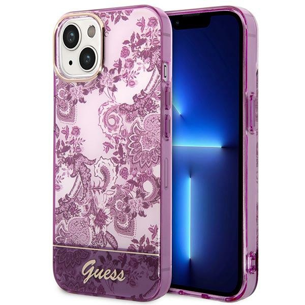 Iphone 14 Plus Guess Hartschalenetui Porzellan Fuchsia