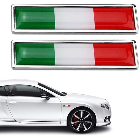Stück Autoaufkleber Mit Italienischer Flagge Aus Metall, 3d-nationalemblem, It-trikolore-flagge, Grafikaufkleber Für Universelle Auto-, Motorrad-, Seiten- Und Kotflügelverkleidungen