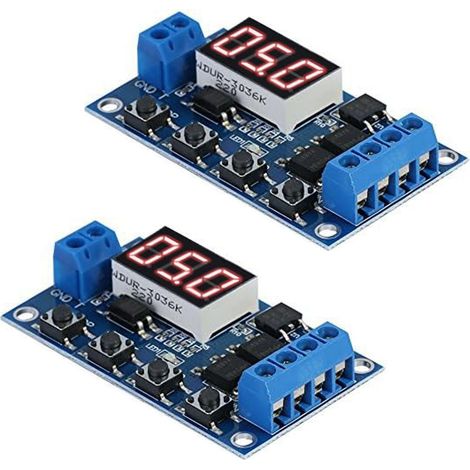 2-teiliges 5v/12v/24v/36v Dc-timer-relaismodul, Triggerzyklus-verzögerungs-timer-schalter-ein/aus-relaismodul Mit Led-anzeige