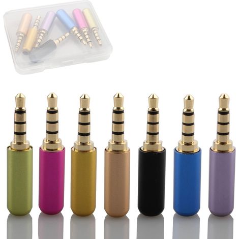 7er-pack 3,5-mm-stereo-klinkenstecker (männlich), Lötbare 3,5-mm-4-polige Trrs-kopfhörer-reparaturstecker, 3,5-mm-(1/8")-audioadapter Für Die Diy-reparatur Von Stereo-kopfhörern