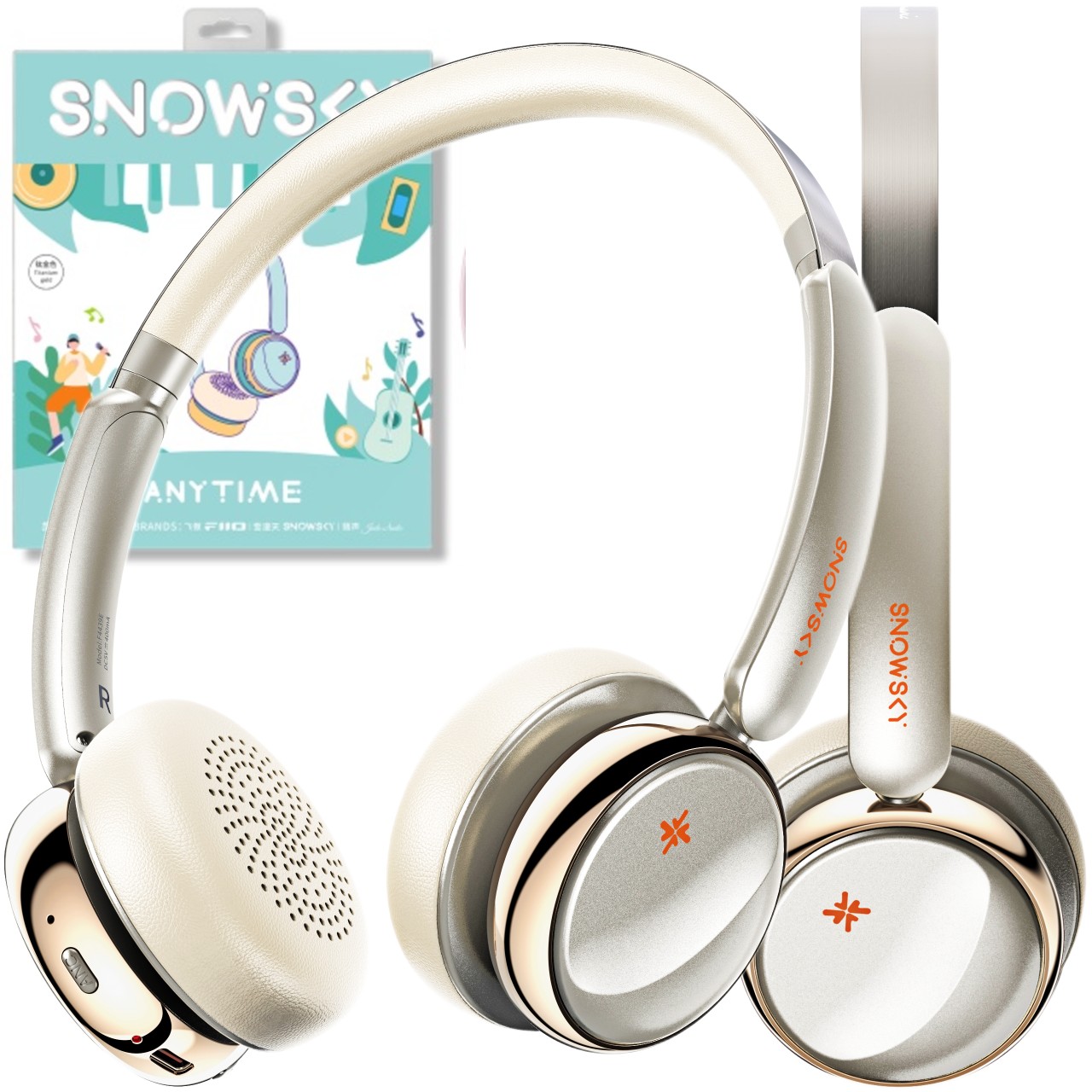 Fiio Snowsky Anytime – Titanium Gold – On-ear-bluetooth-kopfhörer Mit Aktiver Geräuschunterdrückung (anc)