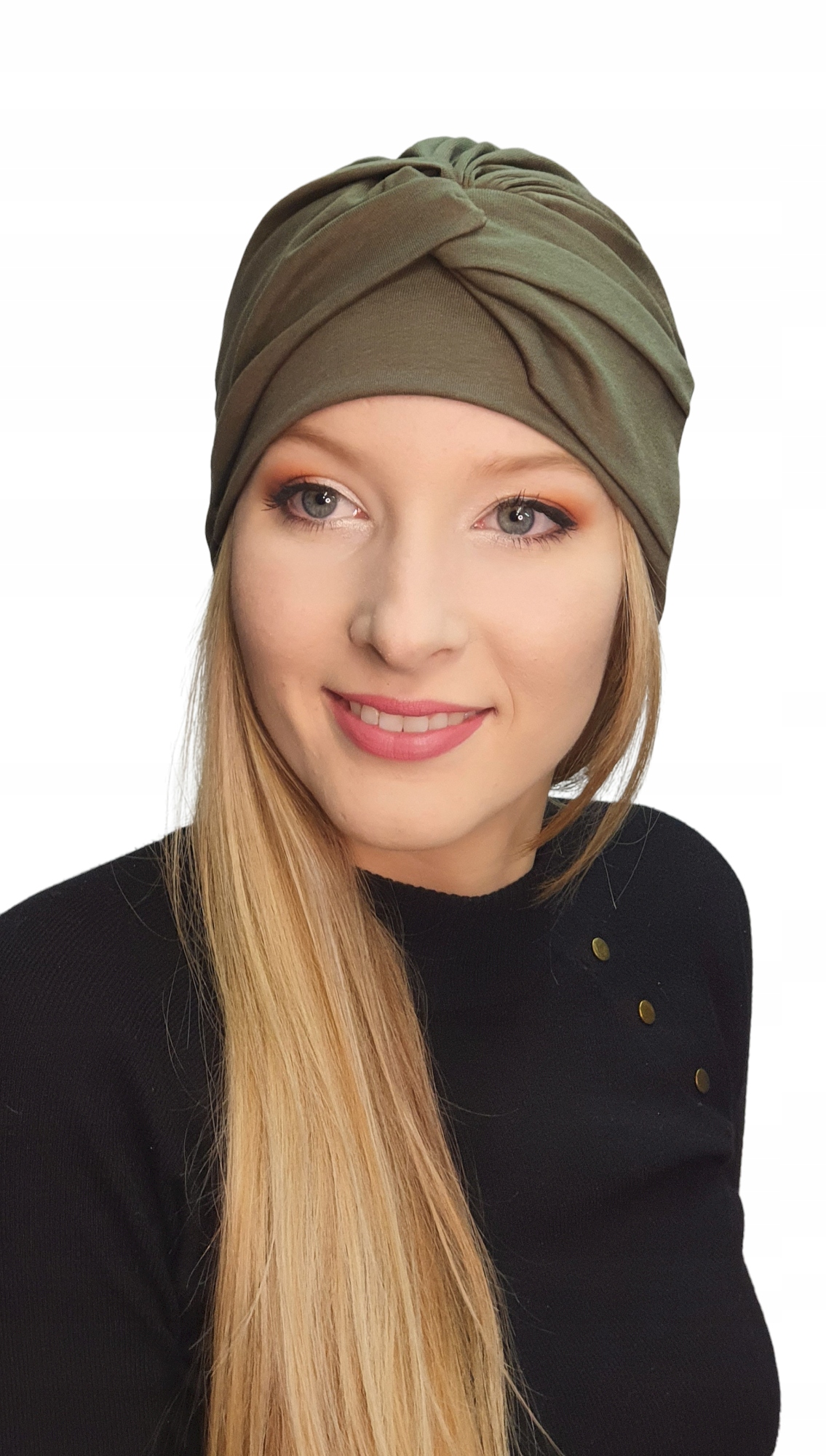 Sara Khaki 002 Rüschenhut, Baumwollturban, Auch Nach Der Chemotherapie