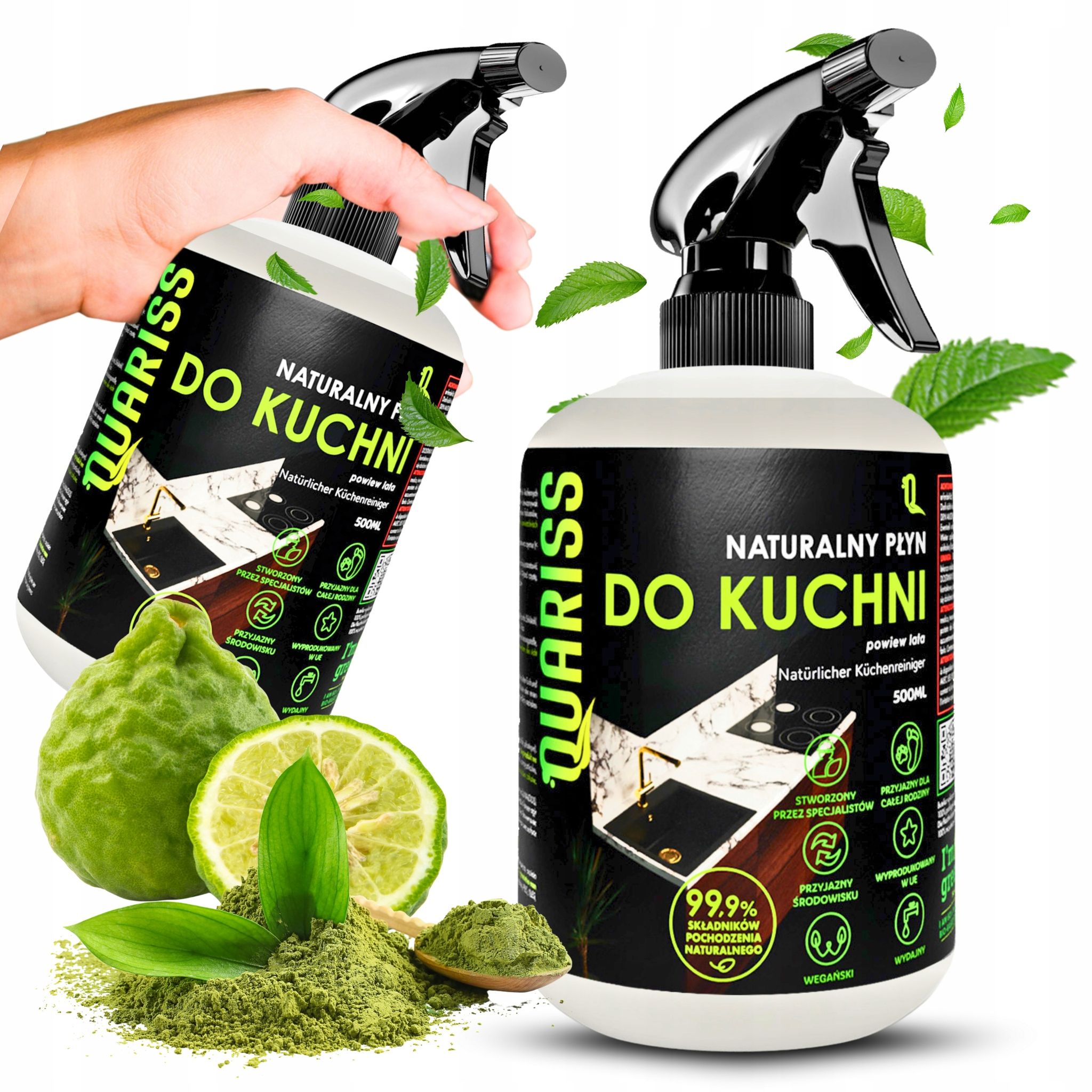 Biologisch Abbaubare Flüssigkeit Zur Reinigung Von Küchen, Kühlschränken, Arbeitsplatten Und Induktionskochfeldern.