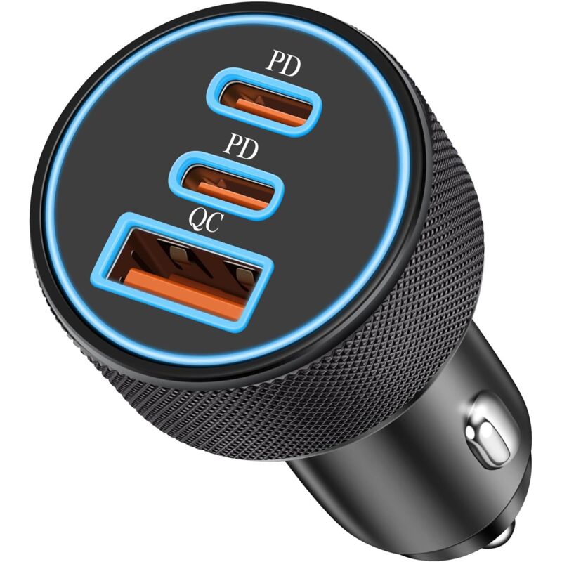 67-w-autoladegerät Mit Usb-c, 3-port-usb-c- Und Usb-a-pd/qc-autoladegerät-adapter, 12-v-schnellladestecker Für Iphone 17/17e/16/16e/15/14/13 Pro Max, Samsung S26/s25/s24/s23, Pixel