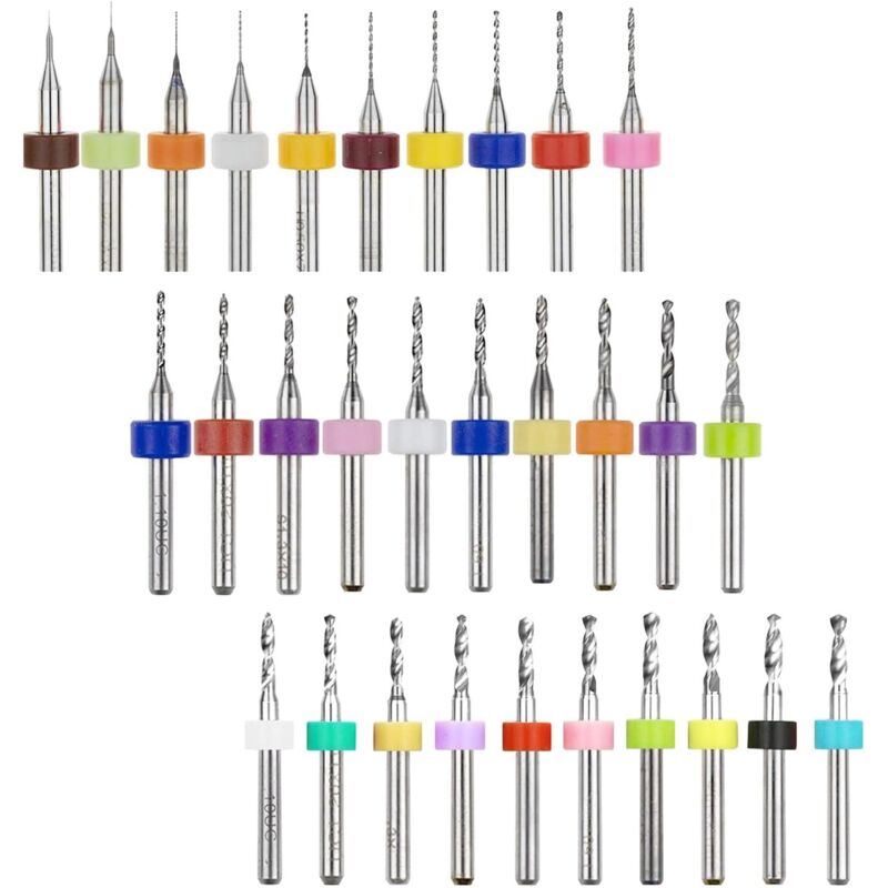 30-teiliges Düsenreinigungsset, 0,1 Mm Bis 3,0 Mm Hartmetall-rotationswerkzeugplatte Für Computergestützte Schmuckgravur