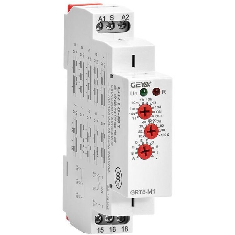 Grt8-m1 Multifunktions-zeitrelais 220 V – Zyklisches Zeitrelais Ac 230 V, 35-mm-din-schiene, 10 Einstellbare Funktionen Für Industrielle Anwendungen