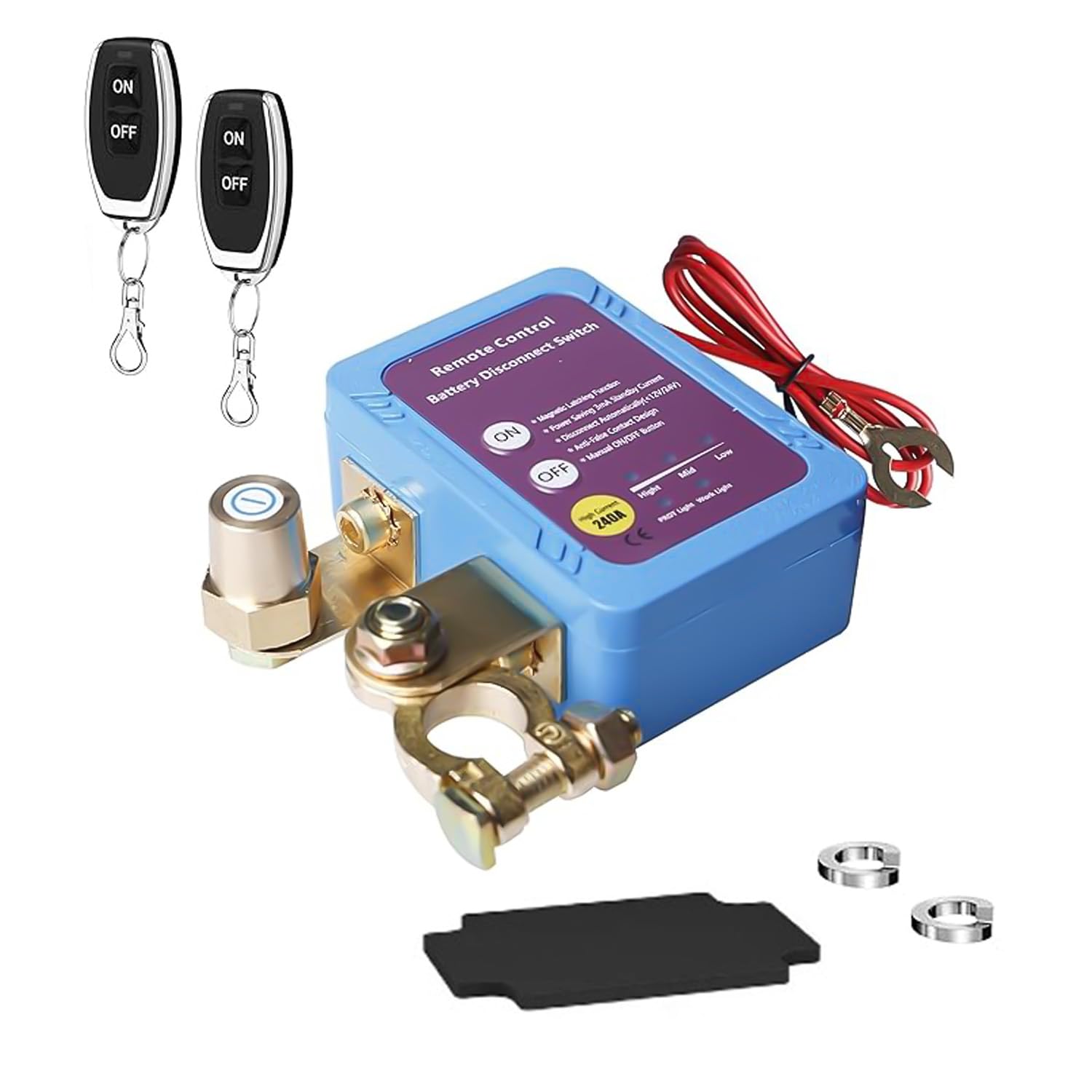 Drahtloser Ferngesteuerter Auto Trennschalter, 12v 240a Remote Batterietrennschalter Mit Fernbedienung, Automatische Abschaltung Schalter, Batterie Kill Switch Anti-diebstahl Für Auto Boot Lkw Rv Atv