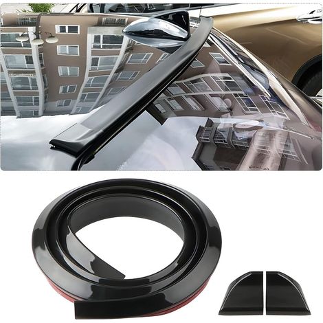 Flexibler Heckflügelspoiler, Wasserdichter Heckspoiler Aus Gummi, Universeller Heckflügel Zum Schutz Der Autostoßstange (glänzend Schwarz)