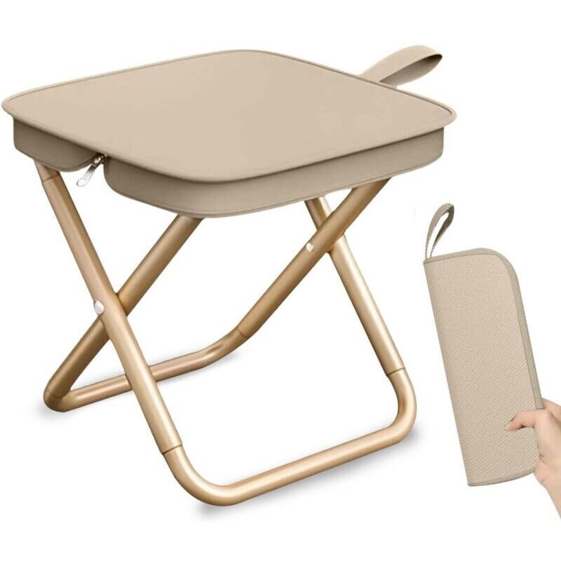 Klappbarer Campinghocker, Mini-leichtbau-angelhocker, Campingsitz Für Garten, Strand, Wandern, Picknick, Reisen (khaki)