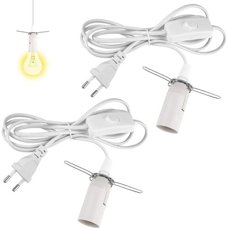 2-teiliges E14-fassungskabel, 1,8 M Kabel, E14-fassung Mit Schalter, Lampenfassungen Mit Kabel Und Schalter Für Stehlampen, Kronleuchter, Schlafzimmer Und Küche