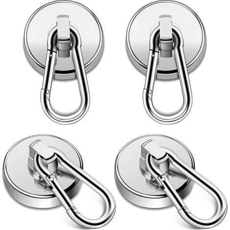 Stück Ø 32 Mm Starke Magnethaken, Tragkraft Der Magnethaken 36 Kg/79 Lbs, Um 360 Grad Drehbare Silberne Magnethaken