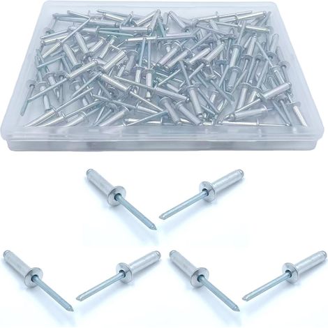 Packung Mit 60 Aluminium-blindnieten – 4,8 X 20 Mm – Großer Flansch – Aluminium-blindnieten Für Fahrzeuge, Möbel Und Maschinen – Silber