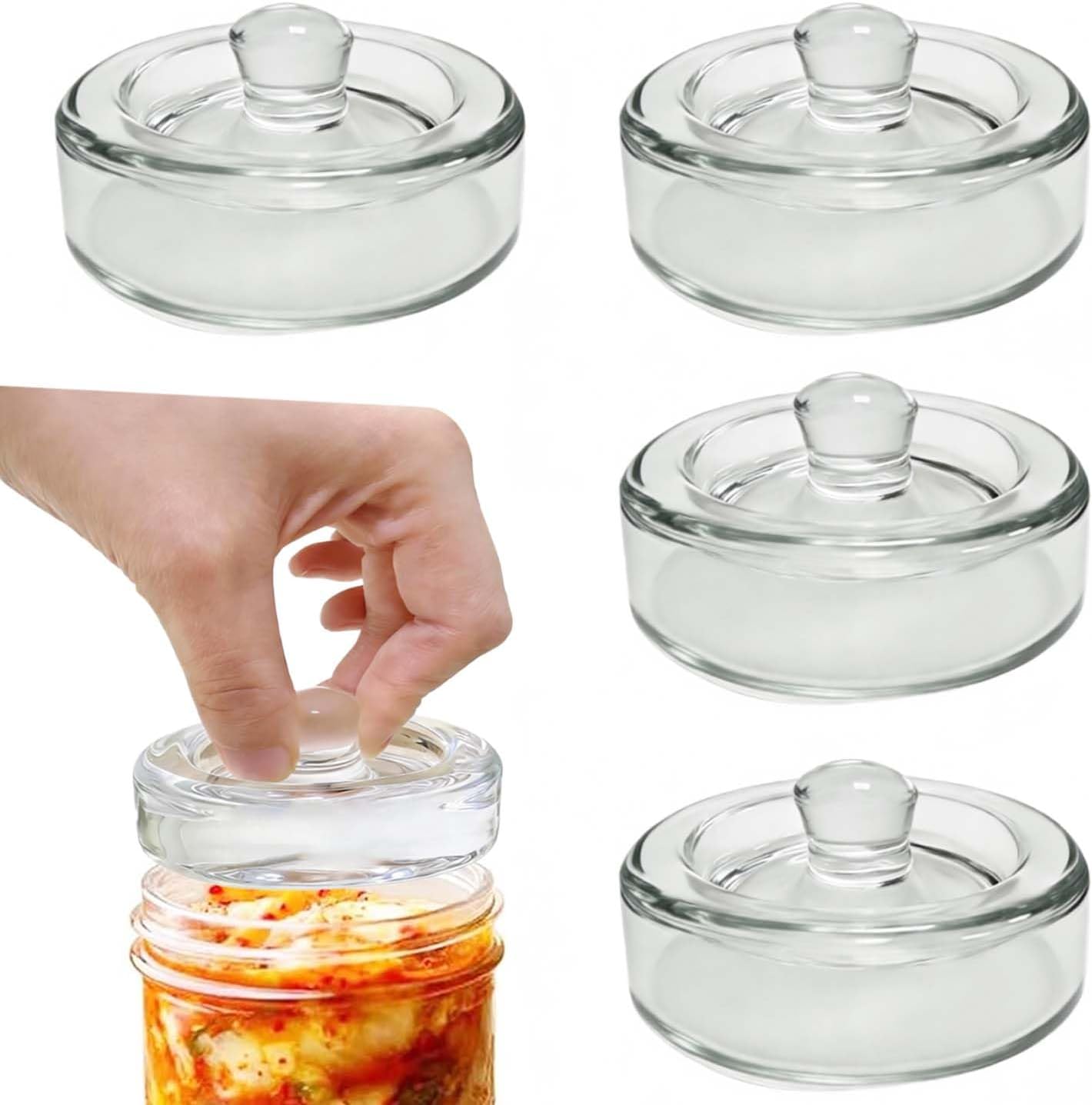Stück 8 Cm Durchmesser Glas-gärgewichte Zum Fermentieren Von Gemüse In Salzlake, Ideal Für Sauerkraut, Kimchi, Gurken Und Andere Fermentierte Lebensmittel